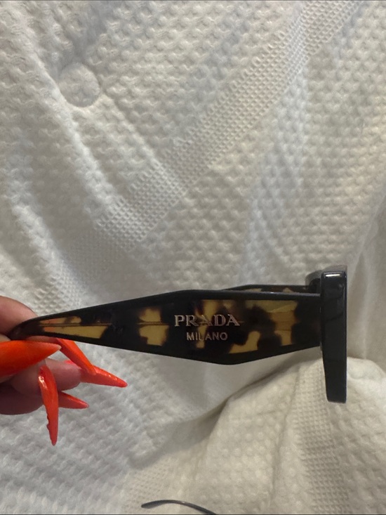 Prada Tortoiseshell Rectangular Sunglasses with Black Accents main image 4